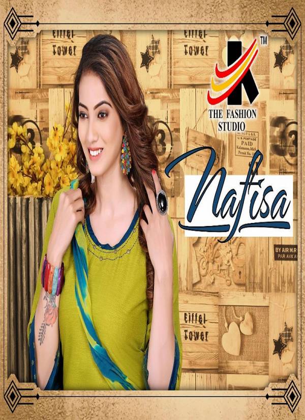 The Fashion Studio Nafisa  Heavy Rayon with Embroidery work skirt with gold print  Latest Fancy Designer Readymade Dress Collection